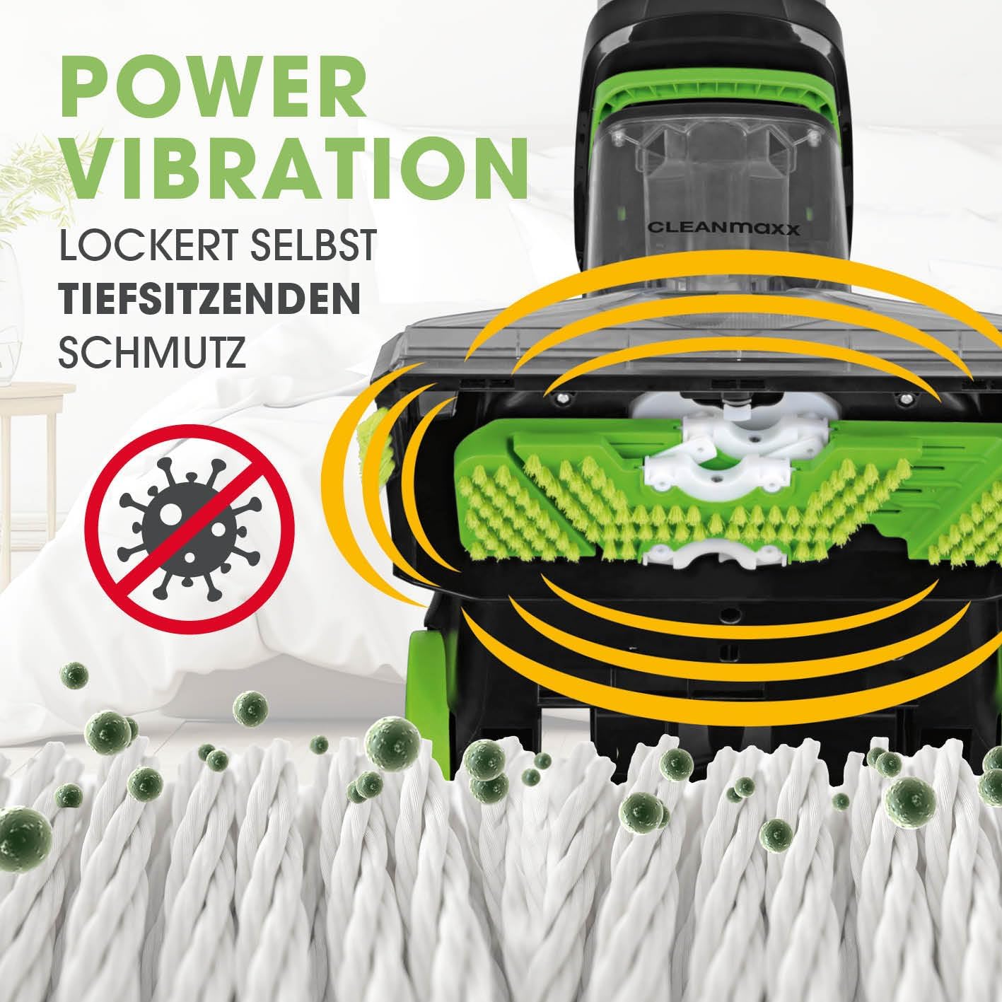 Teppich- & Hartbodenreiniger Pro, FloorClean + Polsterdüse & Shampoo
