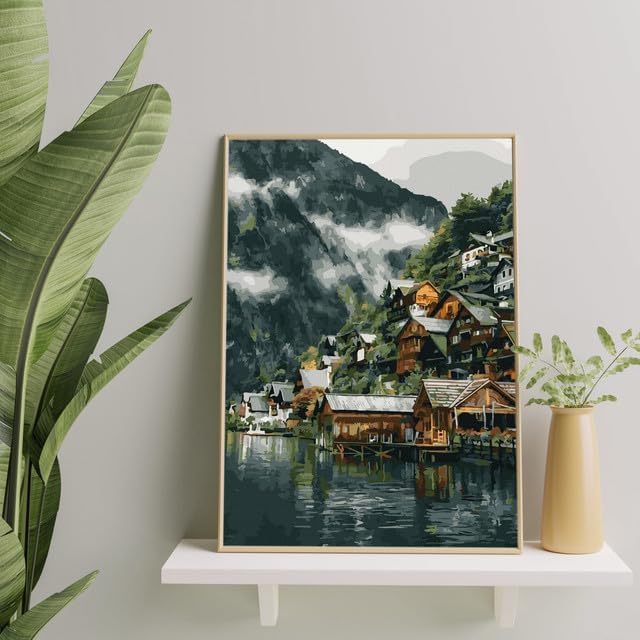 Malen Nach Zahlen Set 40 x 50 cm, Leben In Den Bergen