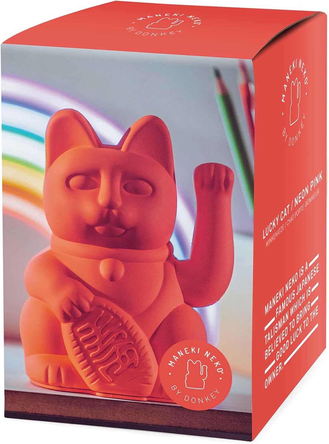 Winkekatze, 15x10,5x8,5 cm Neon Orange