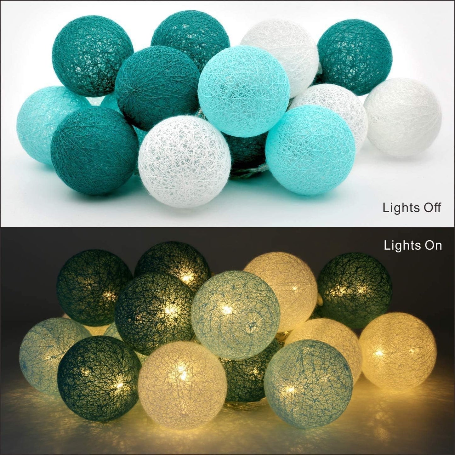 Kugel-Lichterkette, Grün Stecker