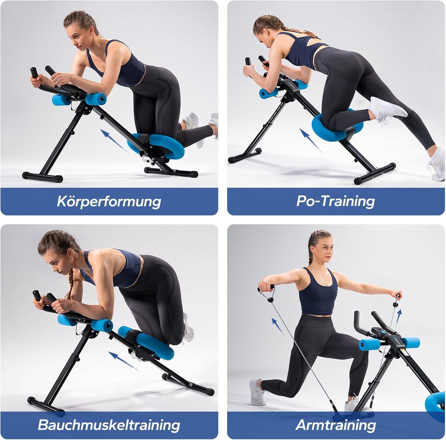 Bauchmuskeltrainer mit LCD-Monitor für Zuhause, Schwarz