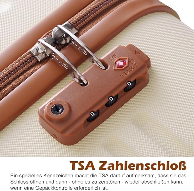 3-teiliges Hartschalen-Koffer-Set, Dunkelgrün/Braun Grosser Koffer-Set 3tlg