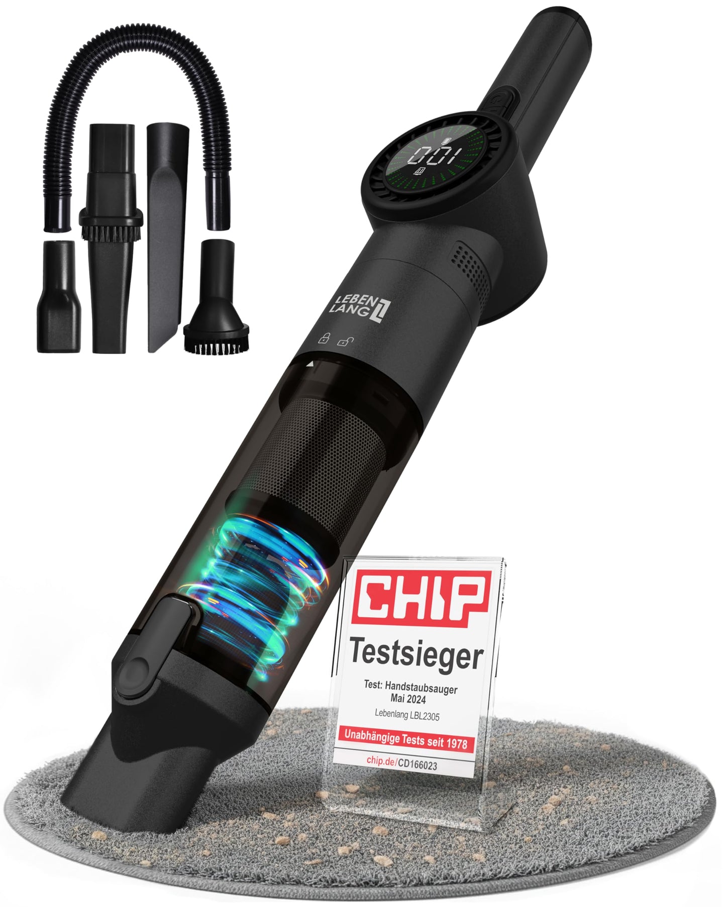 Kabelloser Handstaubsauger, Matt Schwarz