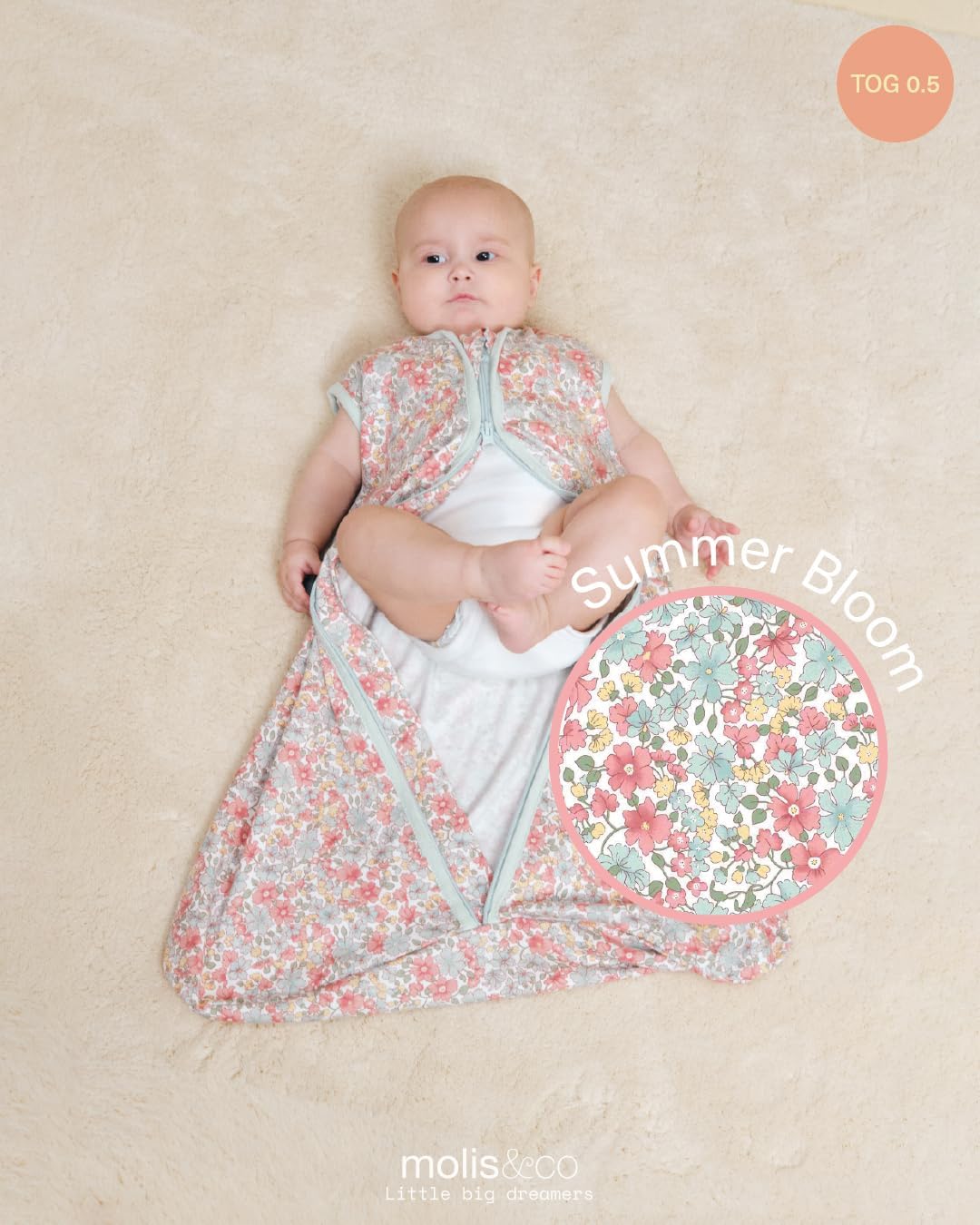 Babysommerschlafsack für Neugeborene, Summer Bloom 0 Monate