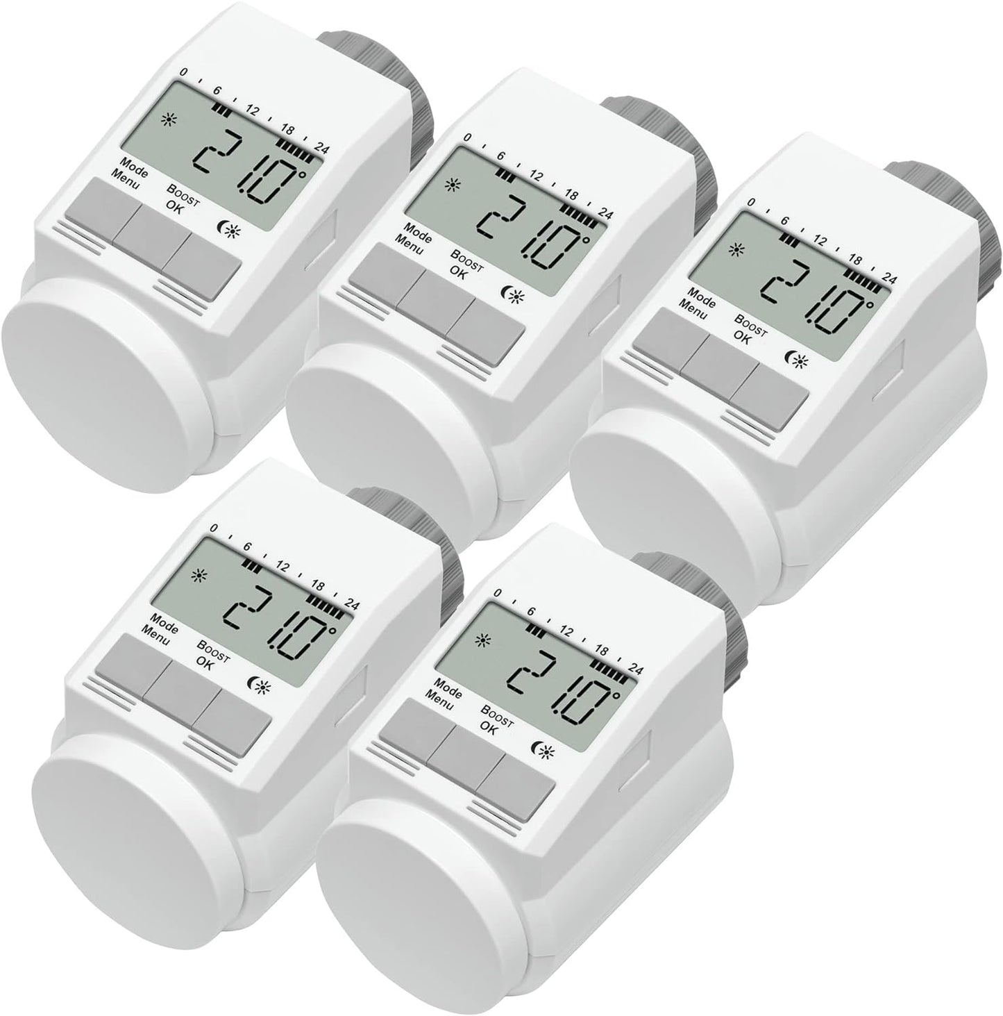 Heizkörper-Thermostat-Set, 5er-Set