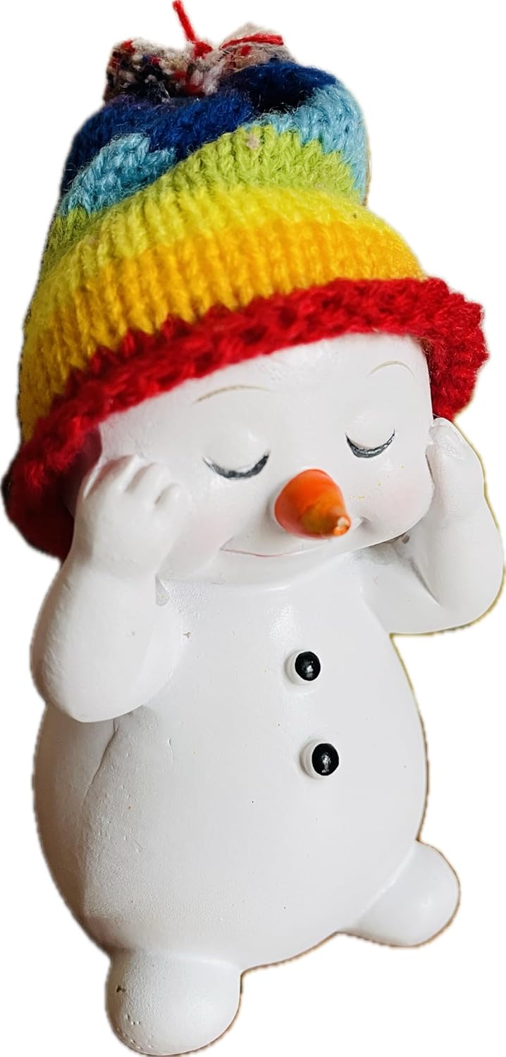 4-teiliges ‎Schneemann-Set mit Regenbogen Mützen, Regenbogen