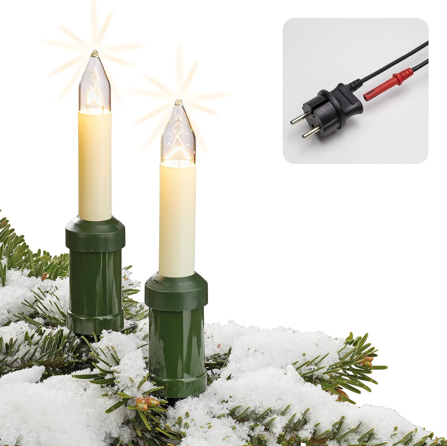 Schaftkerzenkette, 20 Lichter (Schaft) / 19m beleuchtet