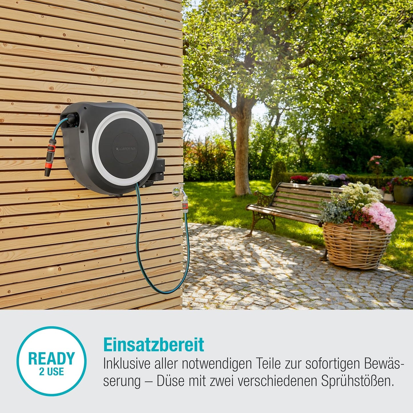 Wand-Schlauchbox RollUp, weiss