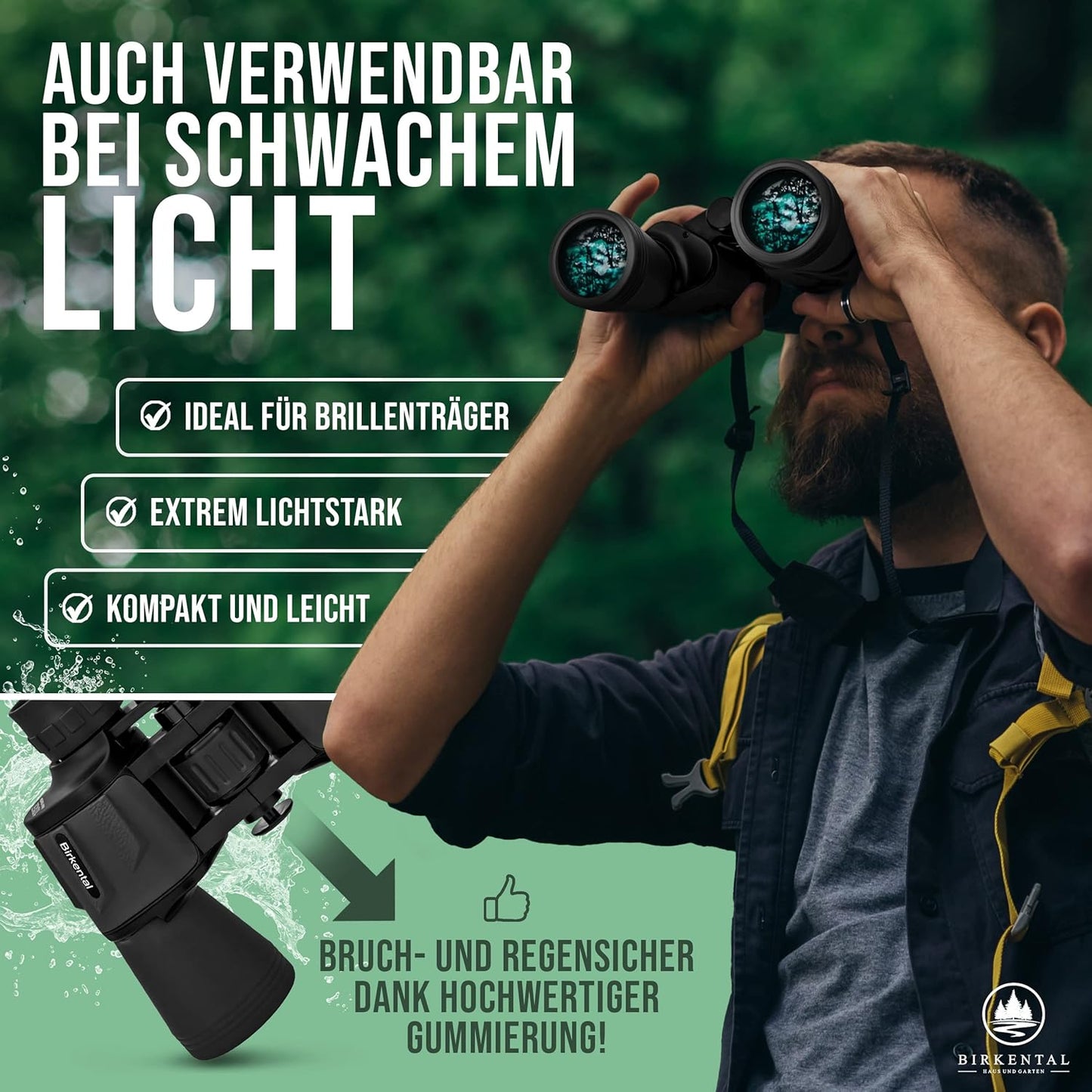 Fernglas 10x50, Schwarz 10x50