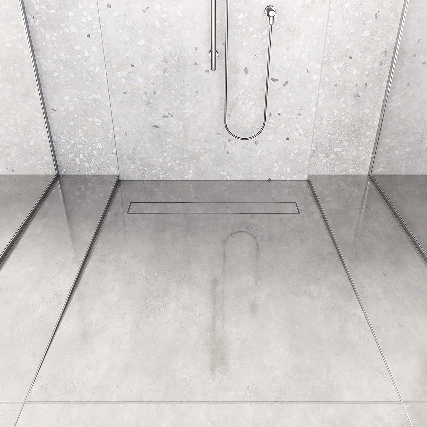 Gefälleprofil Clive für Dusche, 120cm x 8/10 mm (Fliese/Kante) Links Boden