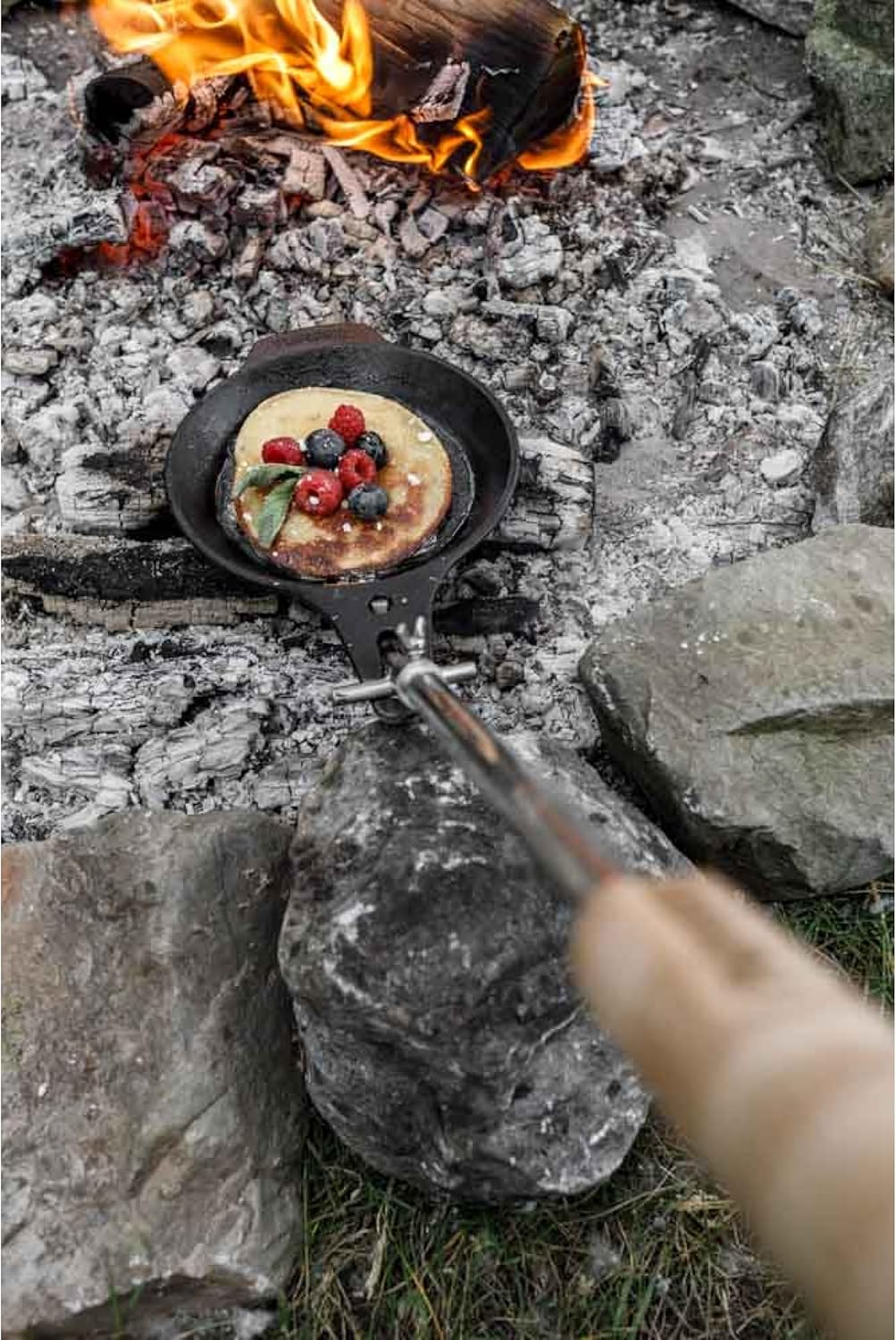 Lagerfeuerpfanne, Pfanne mit Teleskopstil