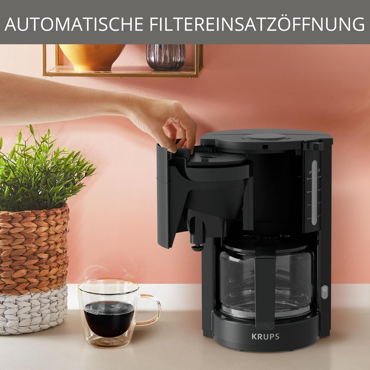 ProAroma Filterkaffeemaschine mit Glaskanne (1,25L), Schwarz F30908 ProAroma