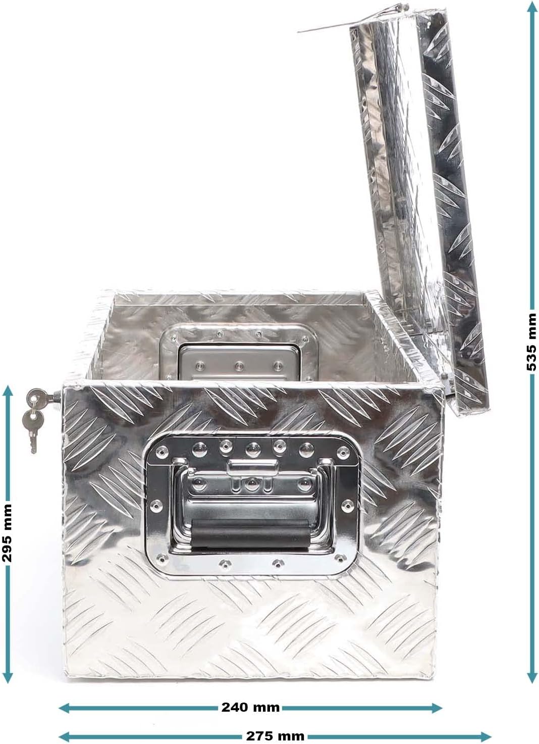 Alu Werkzeugkiste verschliessbar mit Deckel (60x25x30 cm)