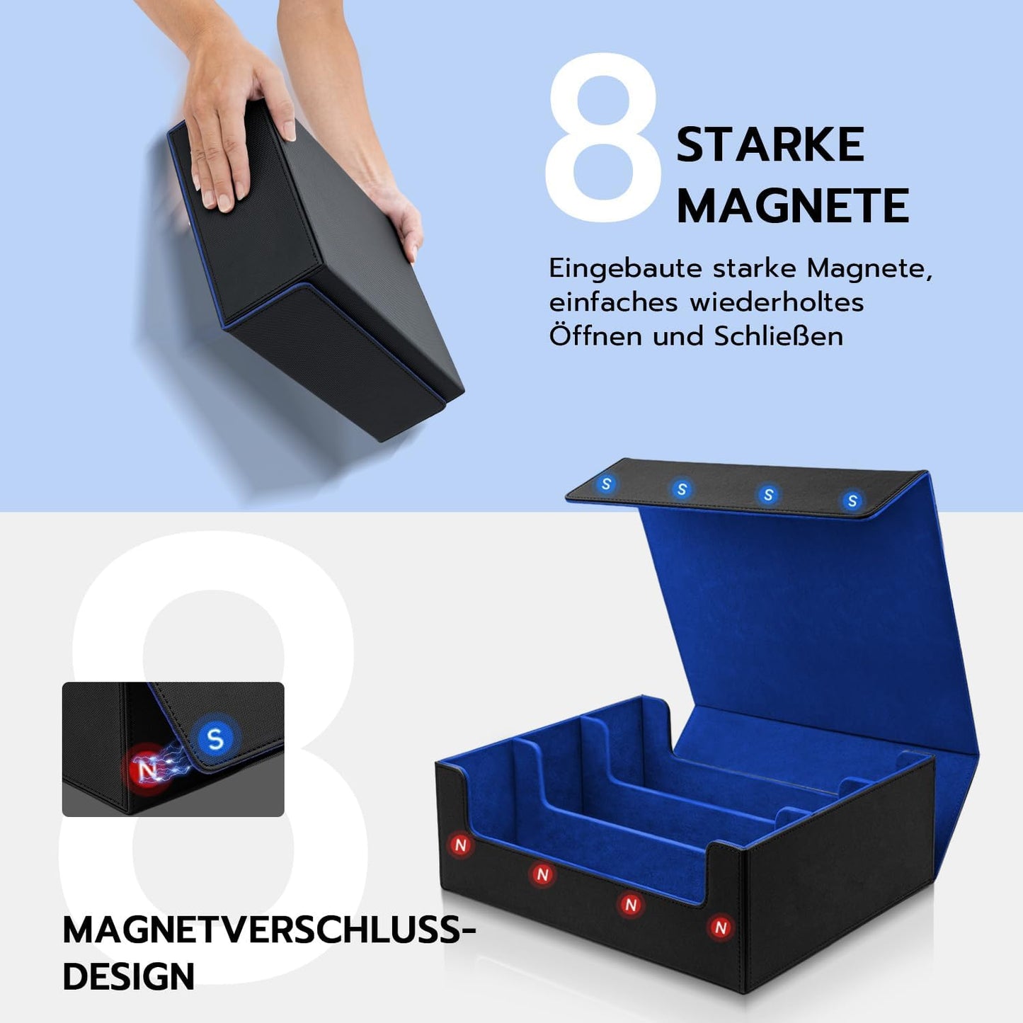 Sammelkarten-Aufbewahrungsbox für über 1800 Karten, 1800+blue