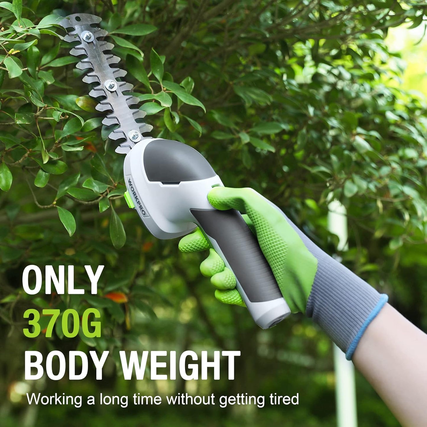 Akku-Gartenschere mit 2 Messern, Weiss