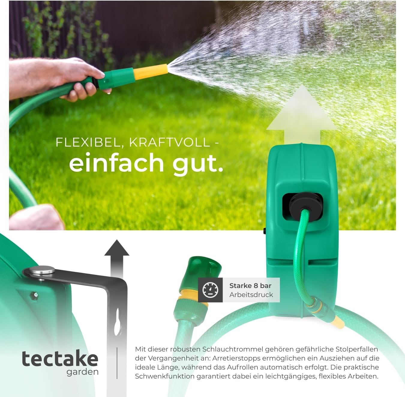 Schlauchtrommel mit Einzugsautomatik (20 m), 20 M | Nr. 402762