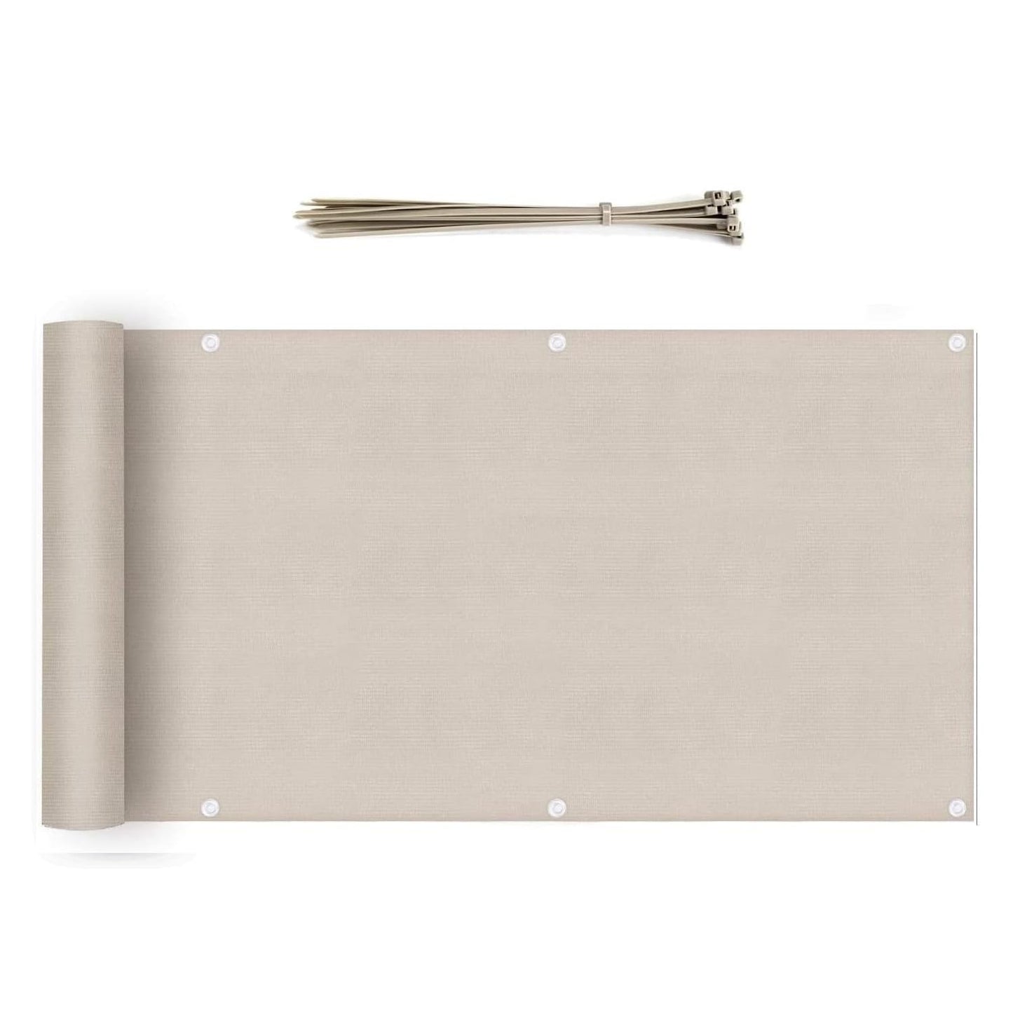 Balkon-Sichtschutz Abdeckung, 75x600 cm, 0.75x6m (mit Kabelbinder) Taupe