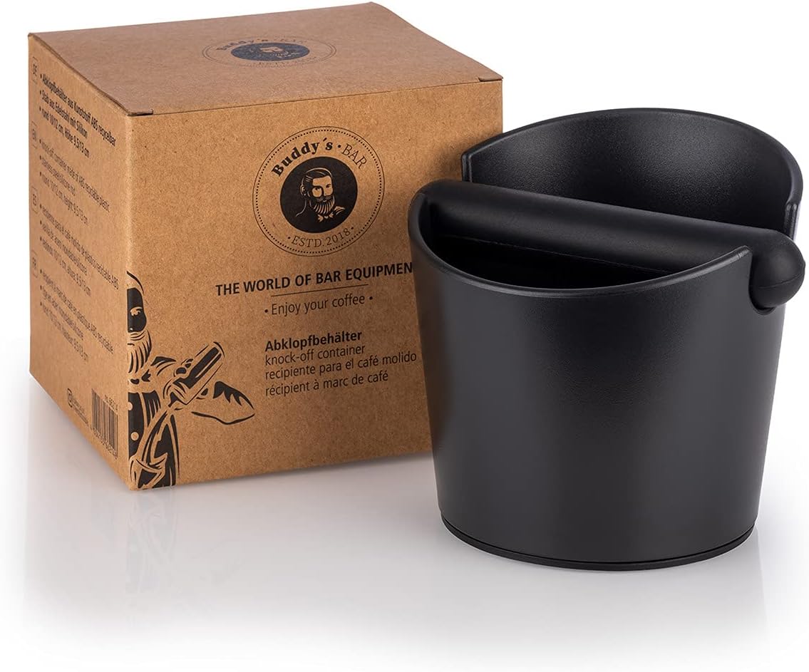 Abklopfbehälter für Espressomaschinen, Ø 12,2/10 cm, H: 9,4/12,7 cm