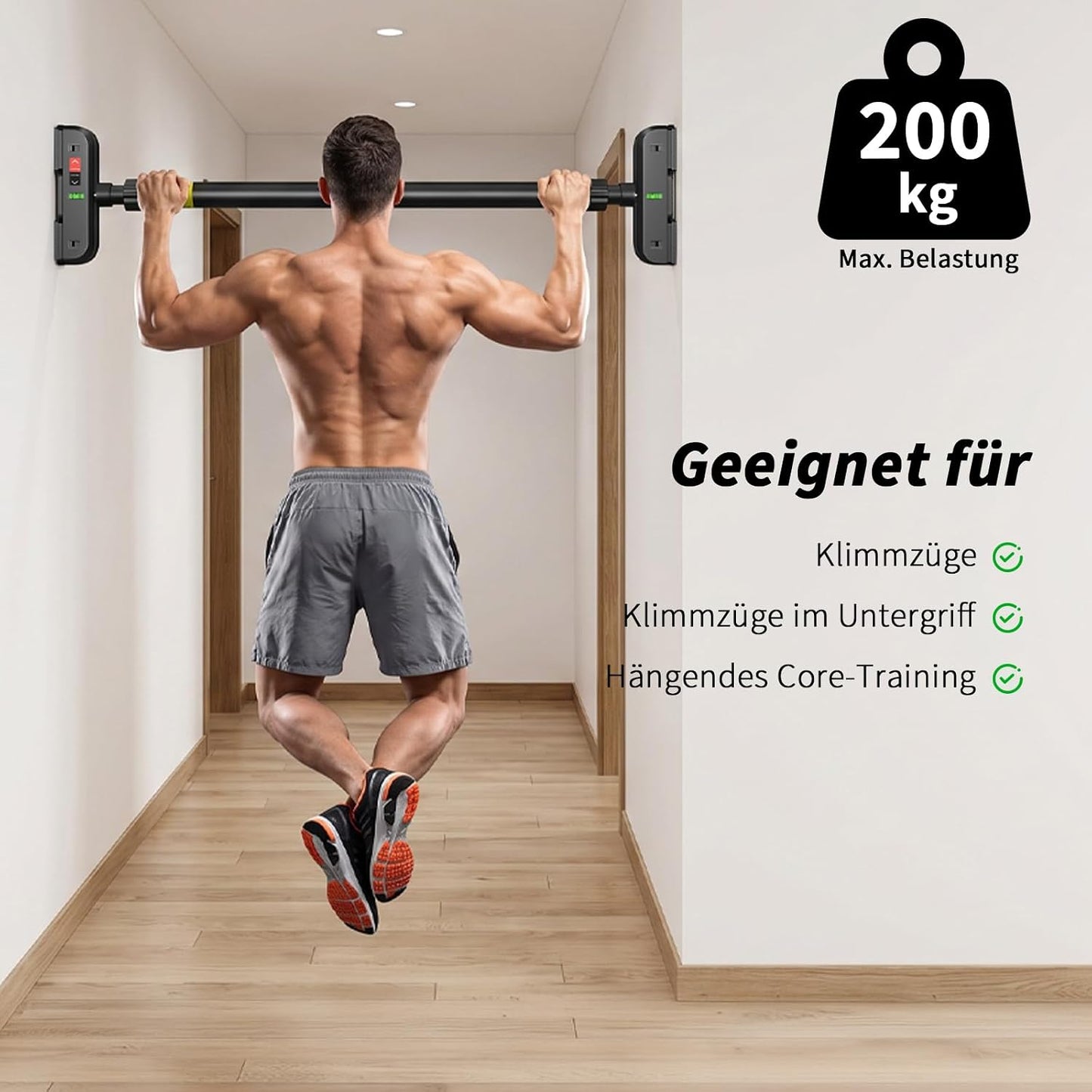 Klimmzugstange ohne Schrauben, schwarz