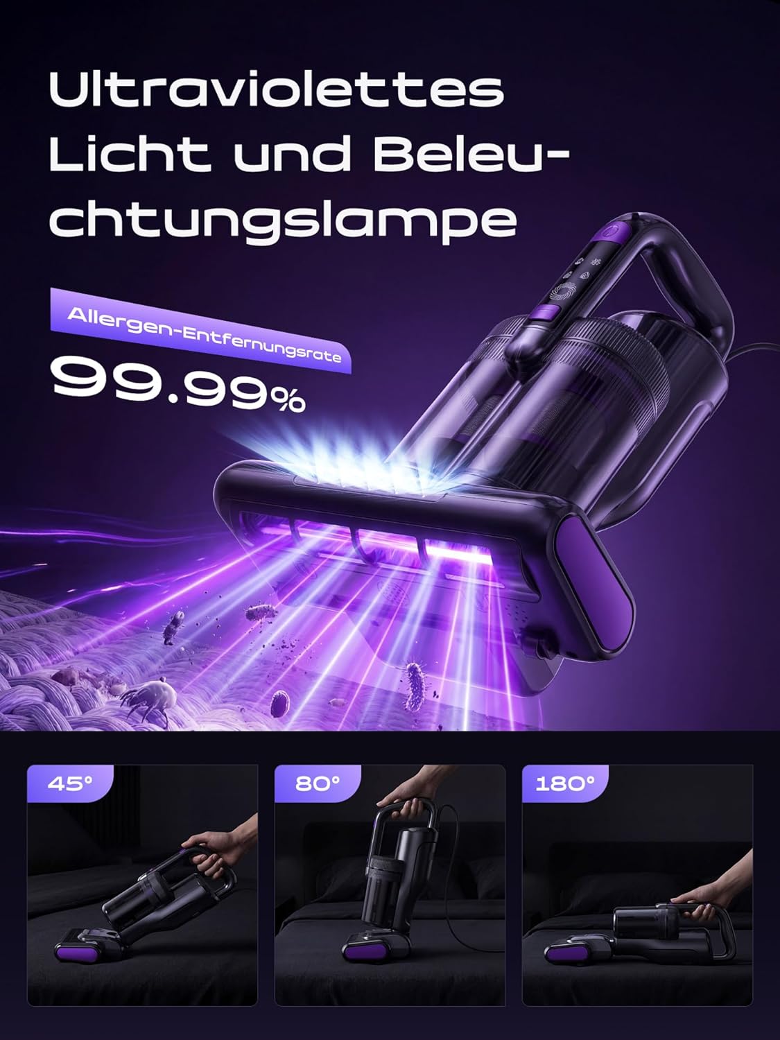 Milbensauger mit UV-Licht & HEPA-Filter