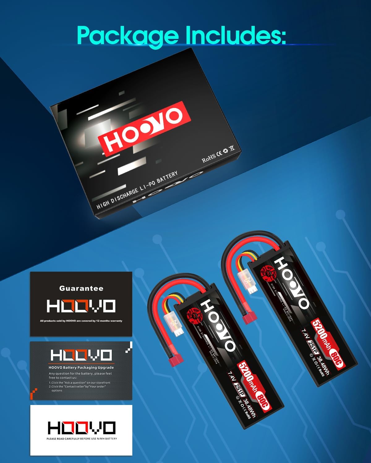 2S LiPo RC Akku 7,4V 5200mAh (2 Stück)