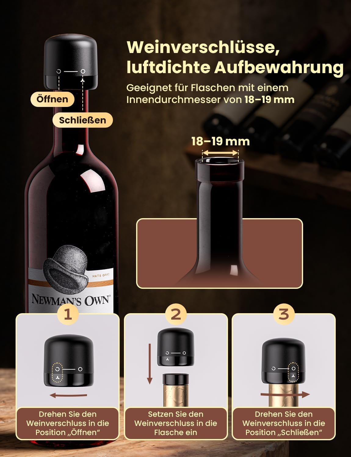 Elektrischer Korkenzieher mit Zubehör, 8 in 1