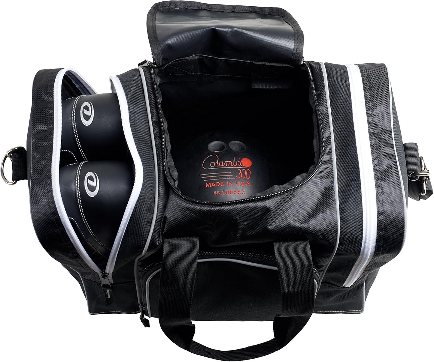 Bowlingtasche für Einzelkugel mit Schuhfach, Schwarz