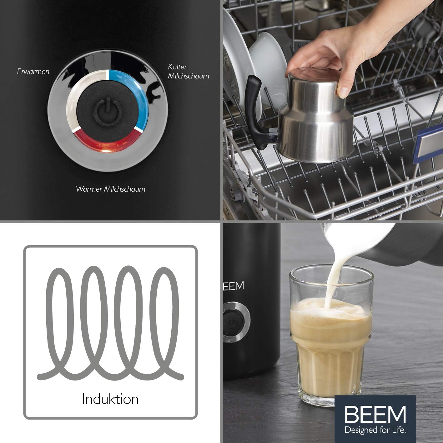 Induktions-Milchaufschäumer mit 3 Programmen, Induktion Milchaufschäumer