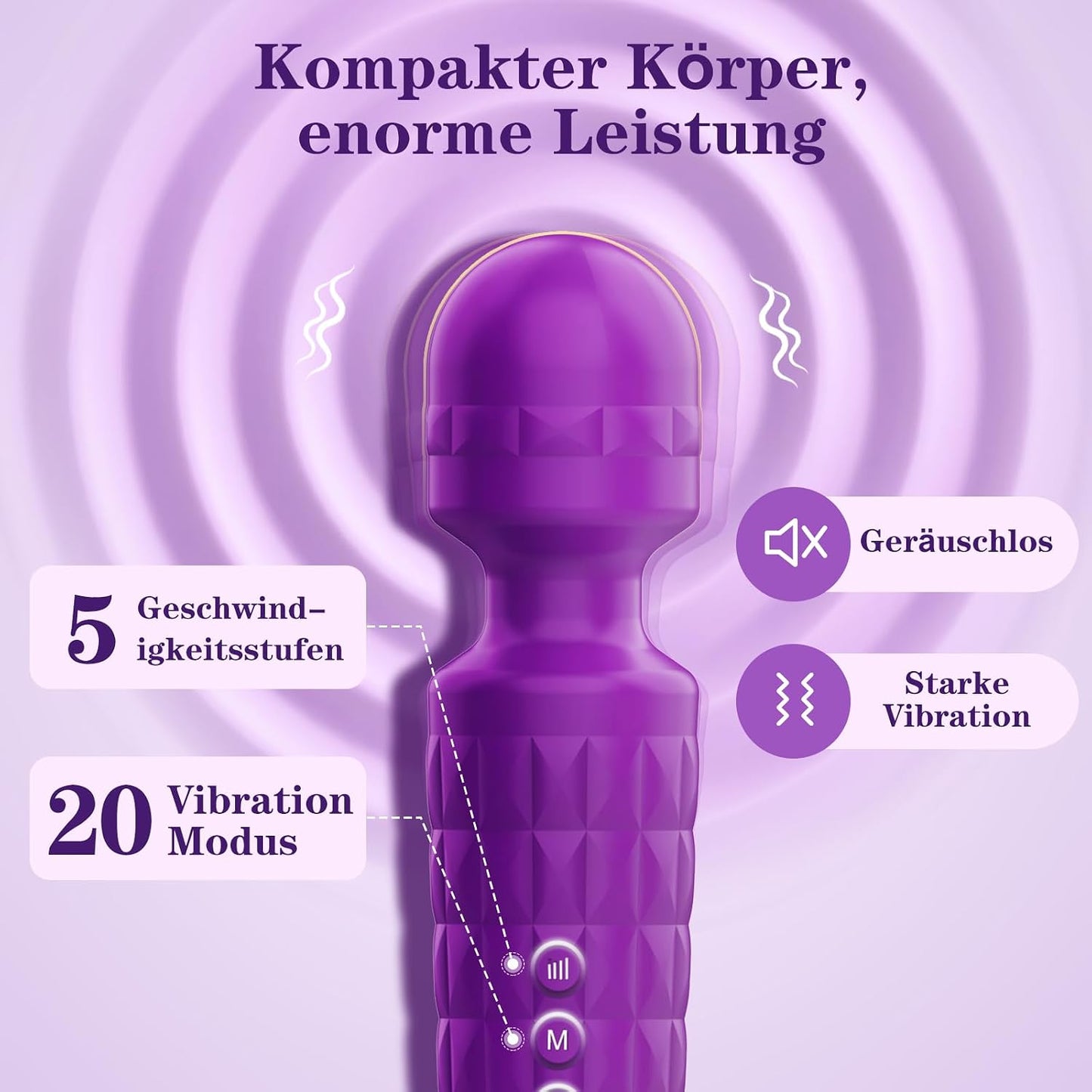 G-Punkt Vibrator mit 20 Stimulationsmodi, Lila