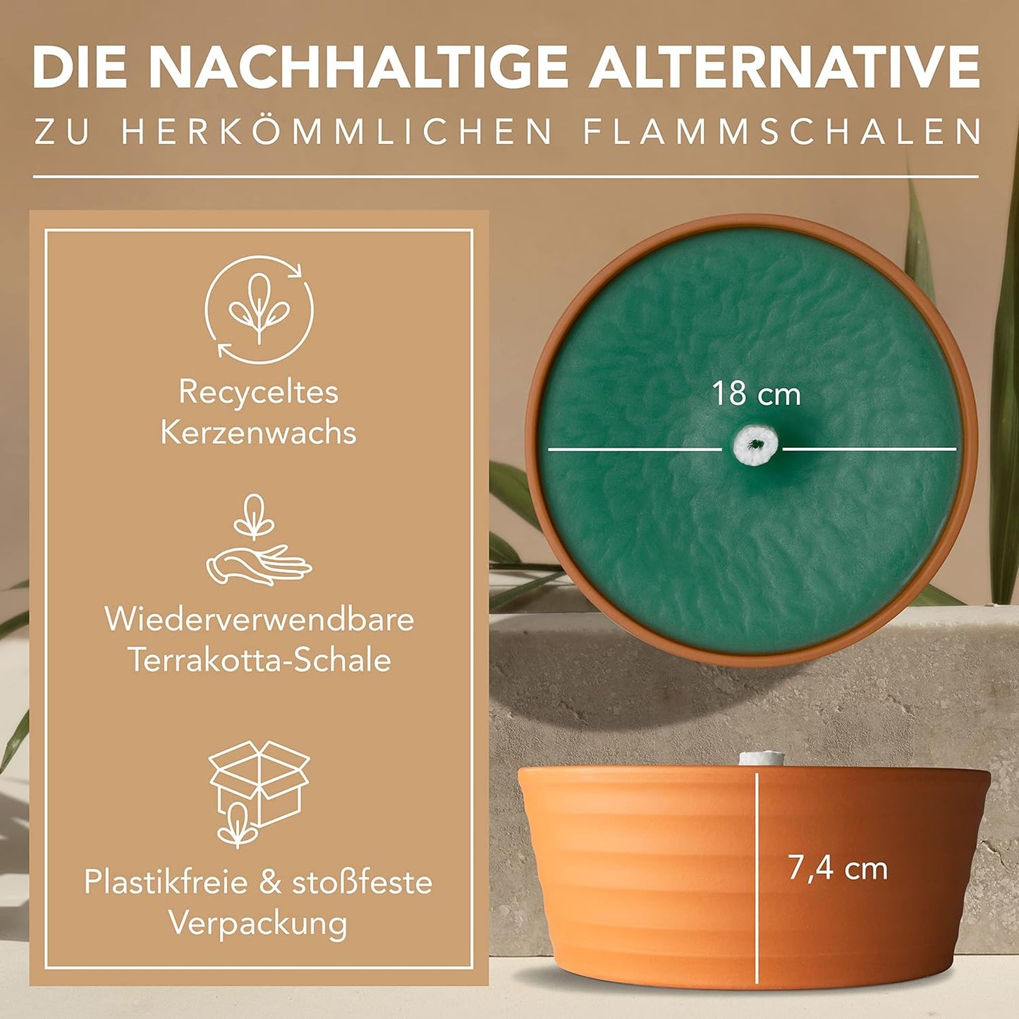 Flammschale, 1x XXL Terrakotta