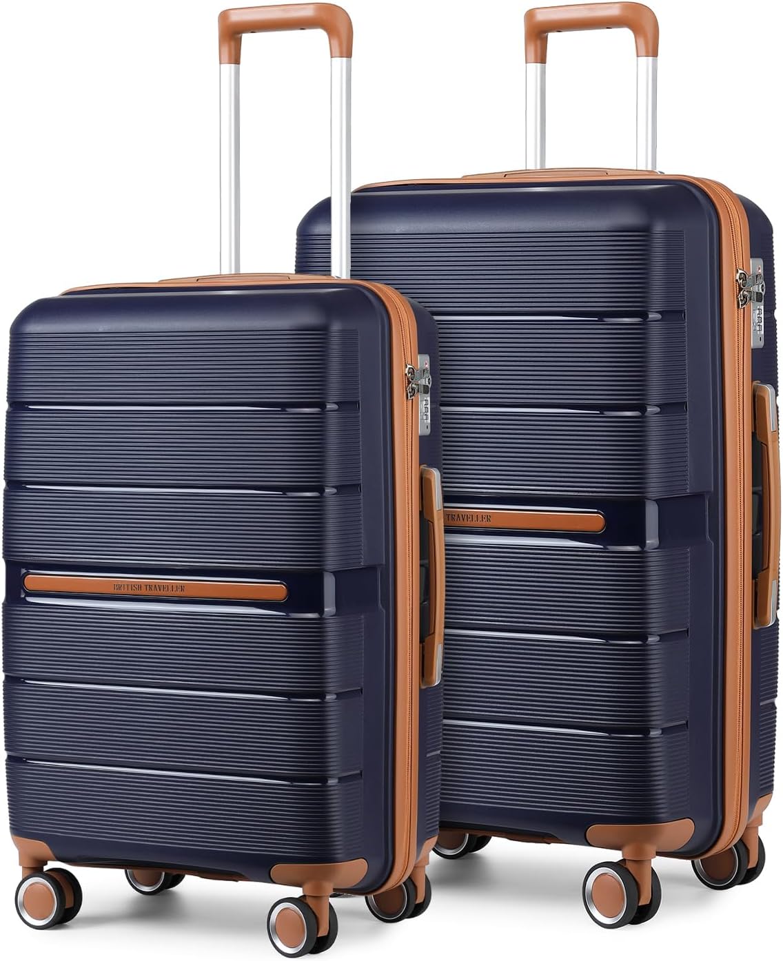Hartschalenkoffer Trolley-Set, Dunkelblau 24 inch+28 inch