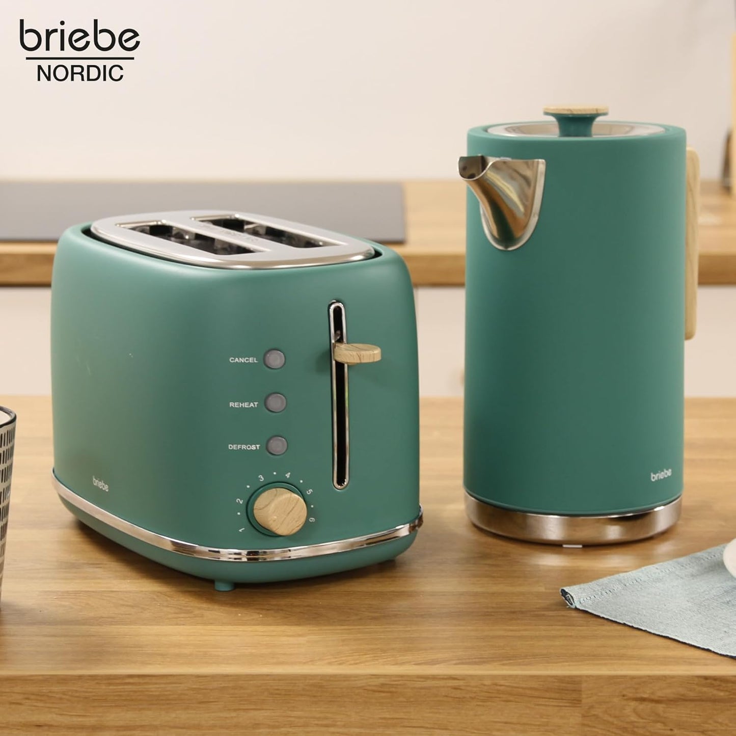 Frühstücksset mit Toaster & Wasserkocher, Grün