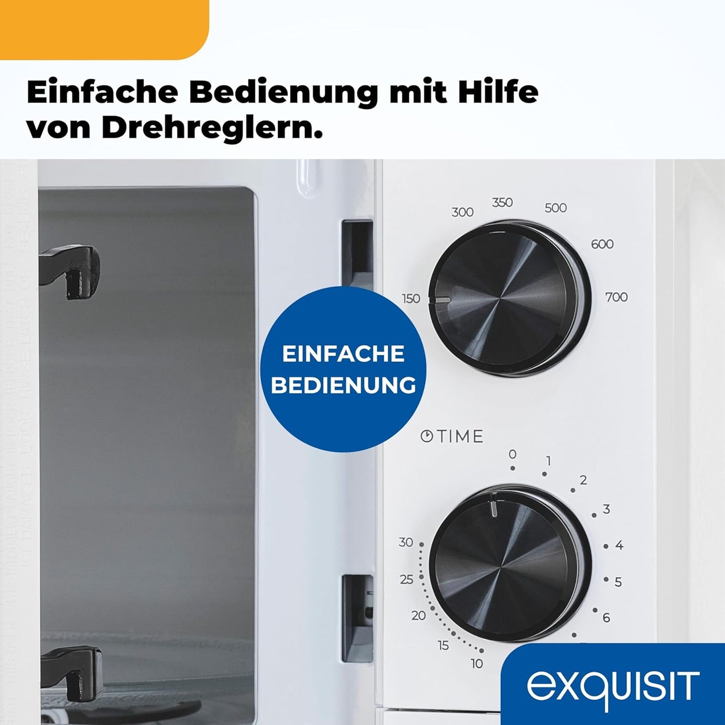 Mikrowelle mit Drehteller und 5 Leistungsstufen, Weiß