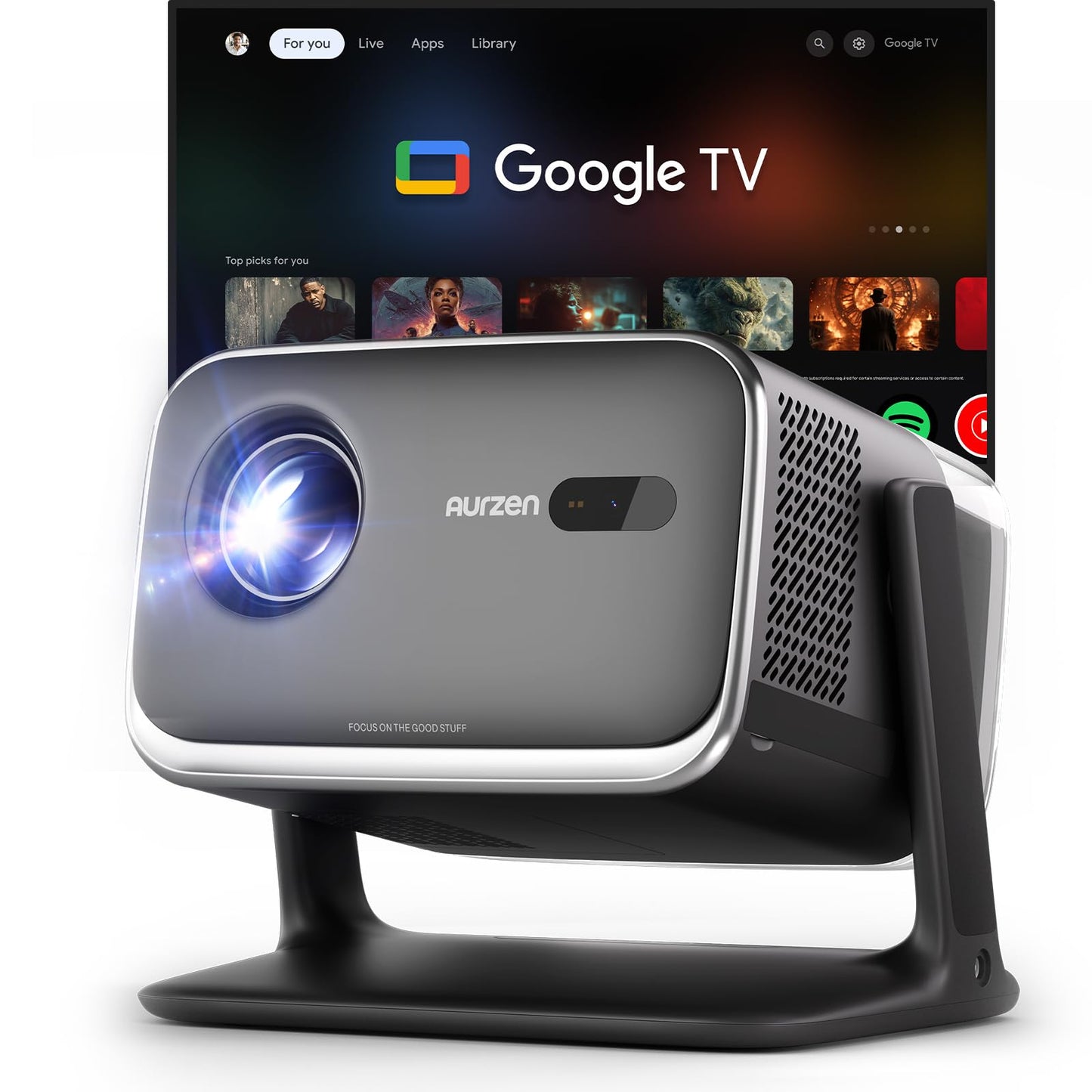 Boom Mini 4-in-1 Smart Beamer mit Google TV, Schwarz