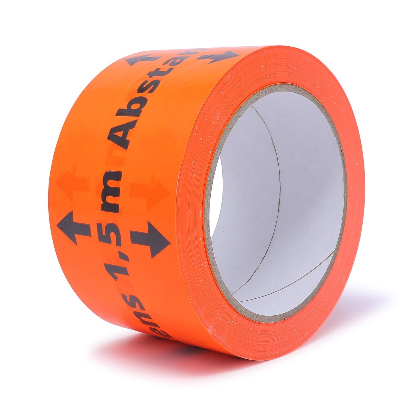 Hinweis Klebeband - Abstand halten, 6 "Abstand halten 1,5 M" - Flurorange PVC 60 mm