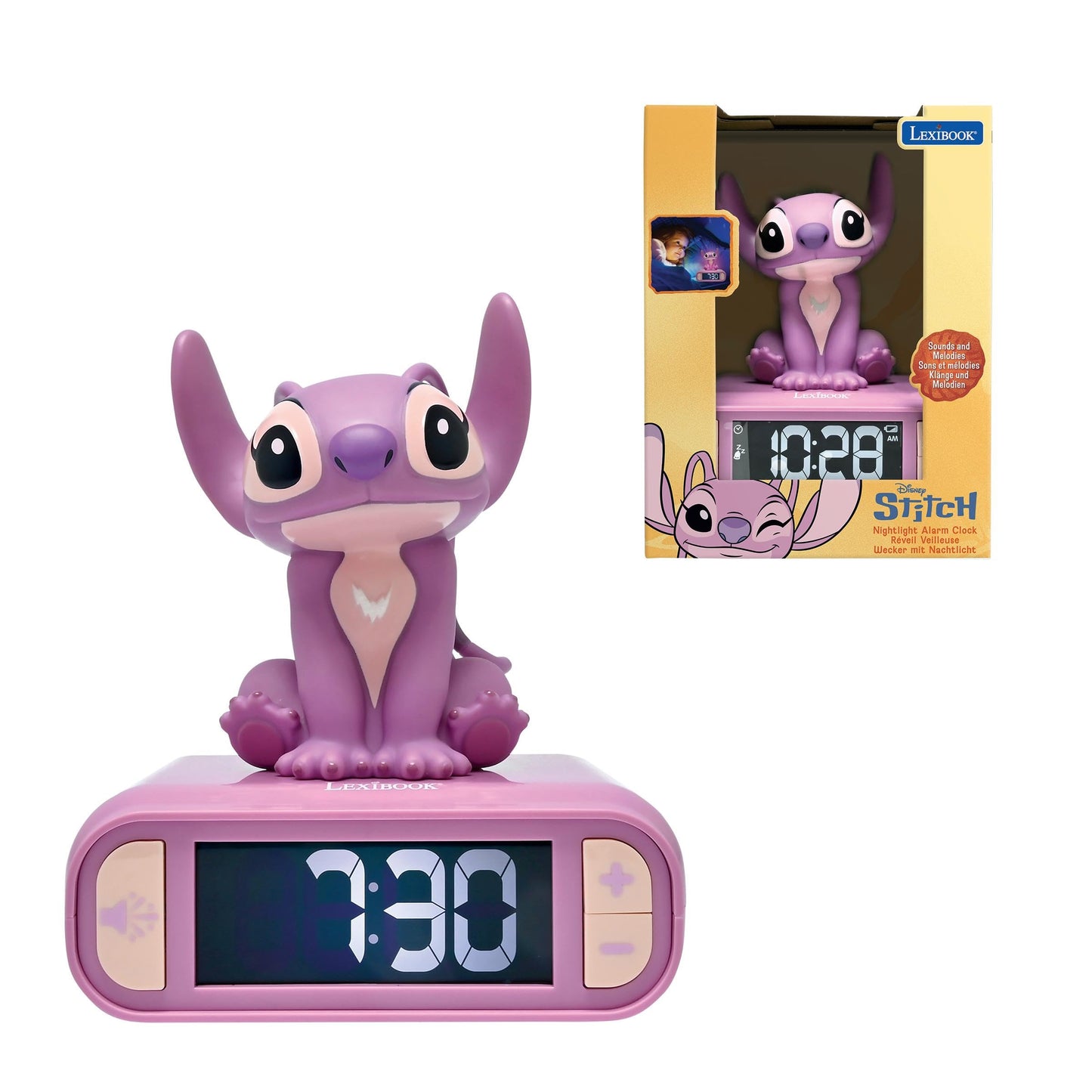 Stitch Nachtlicht-Wecker mit Schlummerfunktion, Disney Stitch - Angel _A