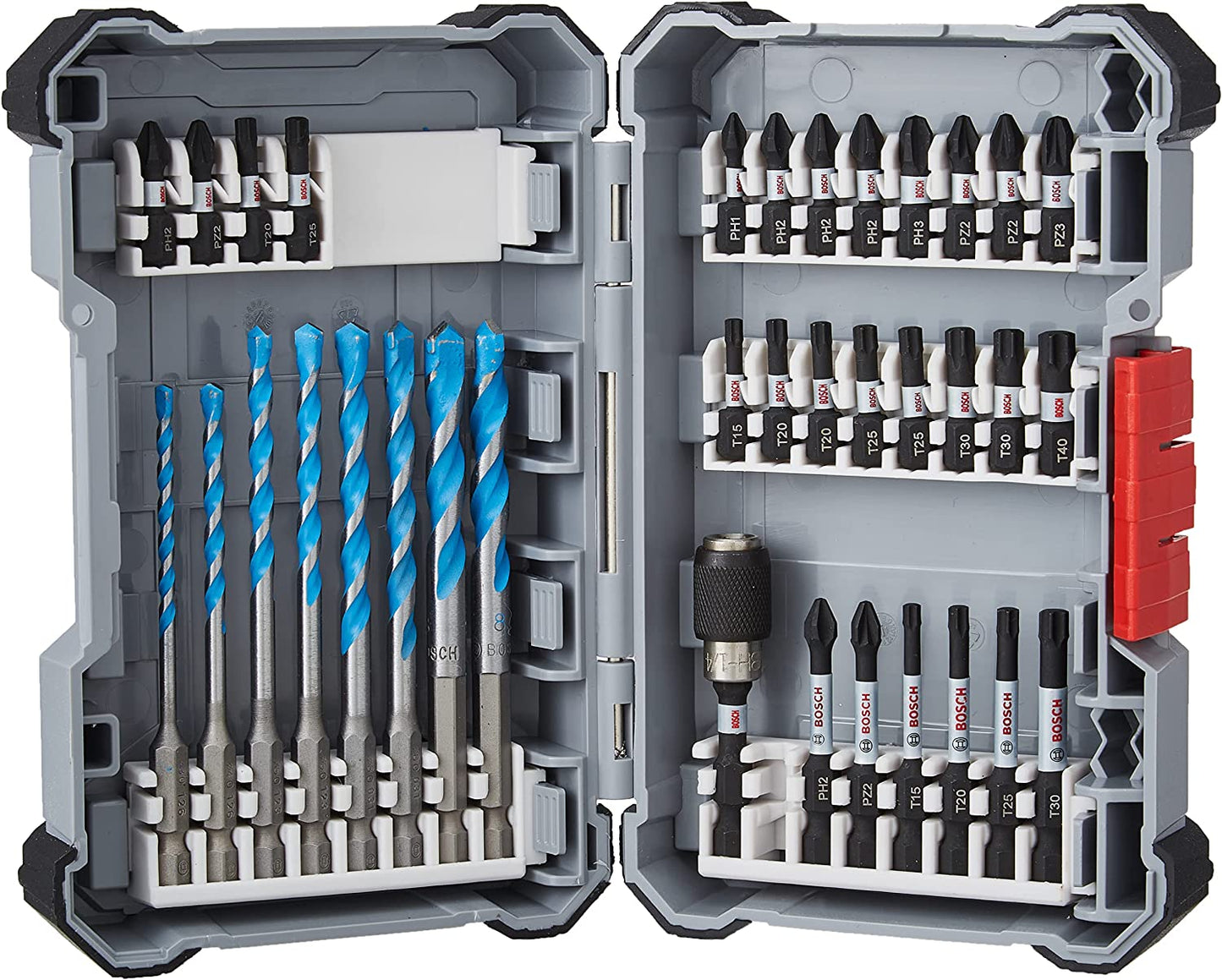 Impact Control-Schrauberbit-Set m. Mehrzweckbohrern, 1/4", 35-teilig, Bohrer- & Bit-Satz, 1 35tlg. inkl. MultiConstruction Bohrer Alte Version