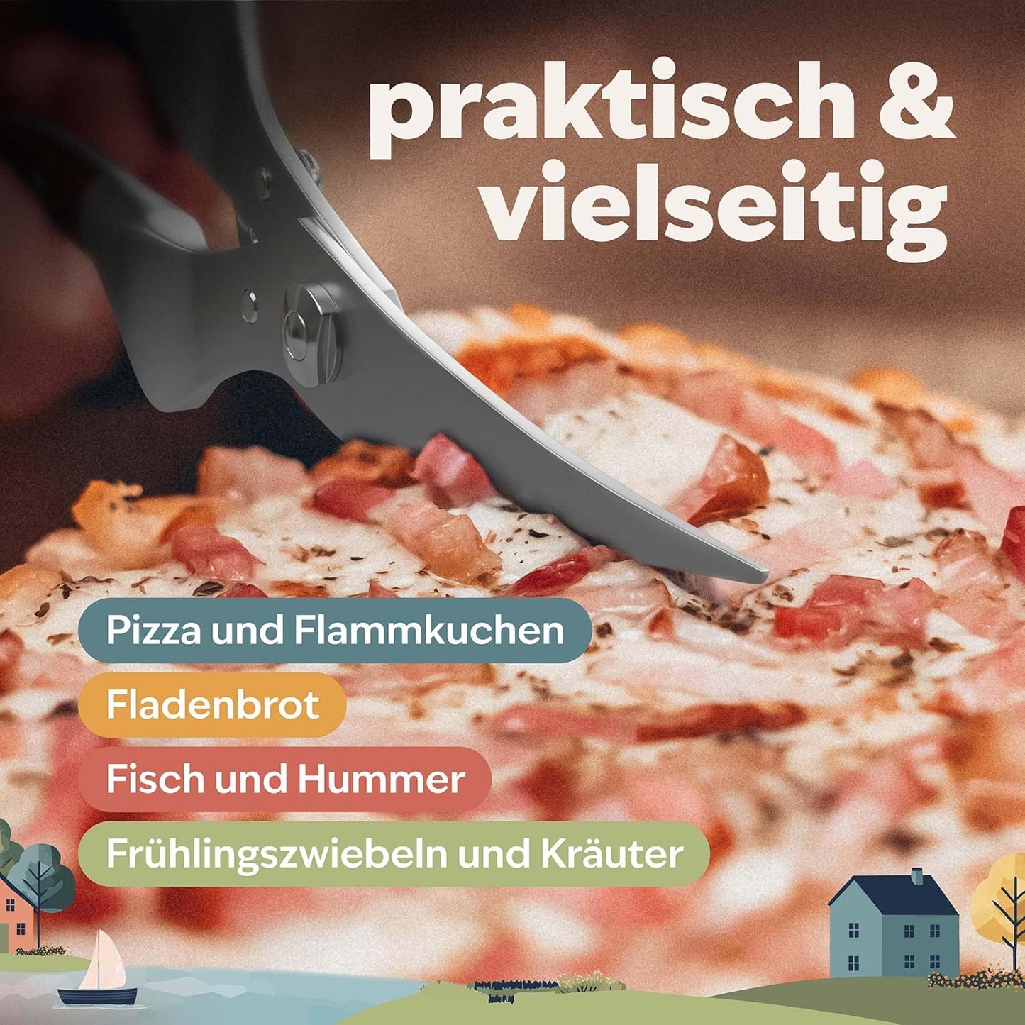 Geflügelschere, Edelstahl / Holz