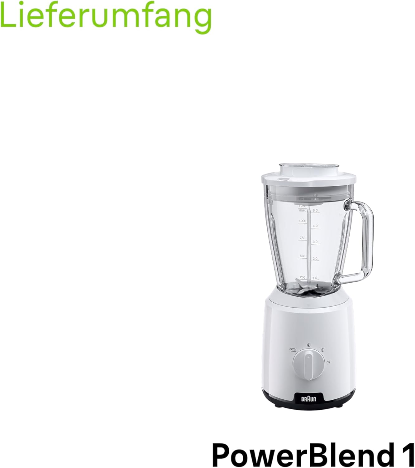PowerBlend 1 JB 1050, Weiß Glas-Mixaufsatz