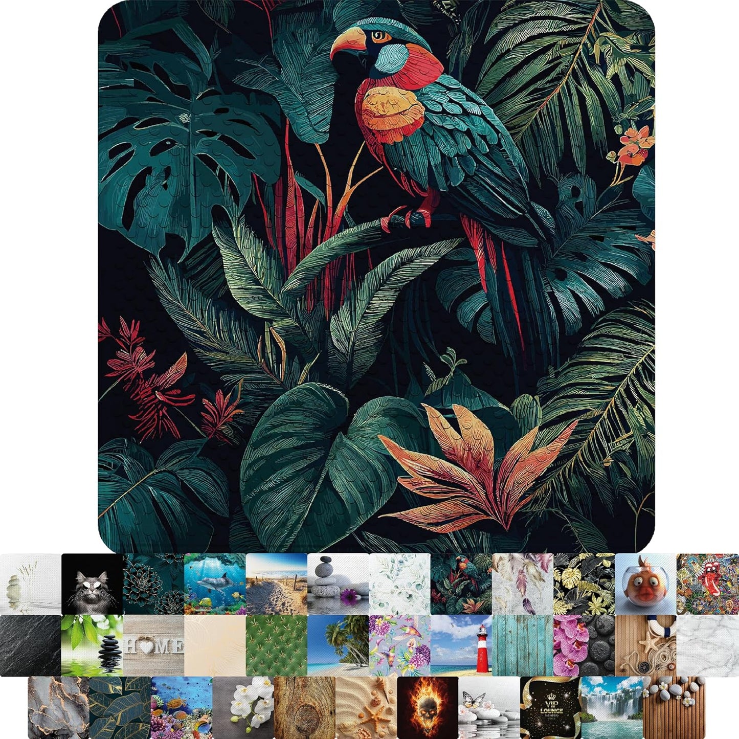 Rutschfeste Badematte, schimmelresistent 53x53 cm, Exotic