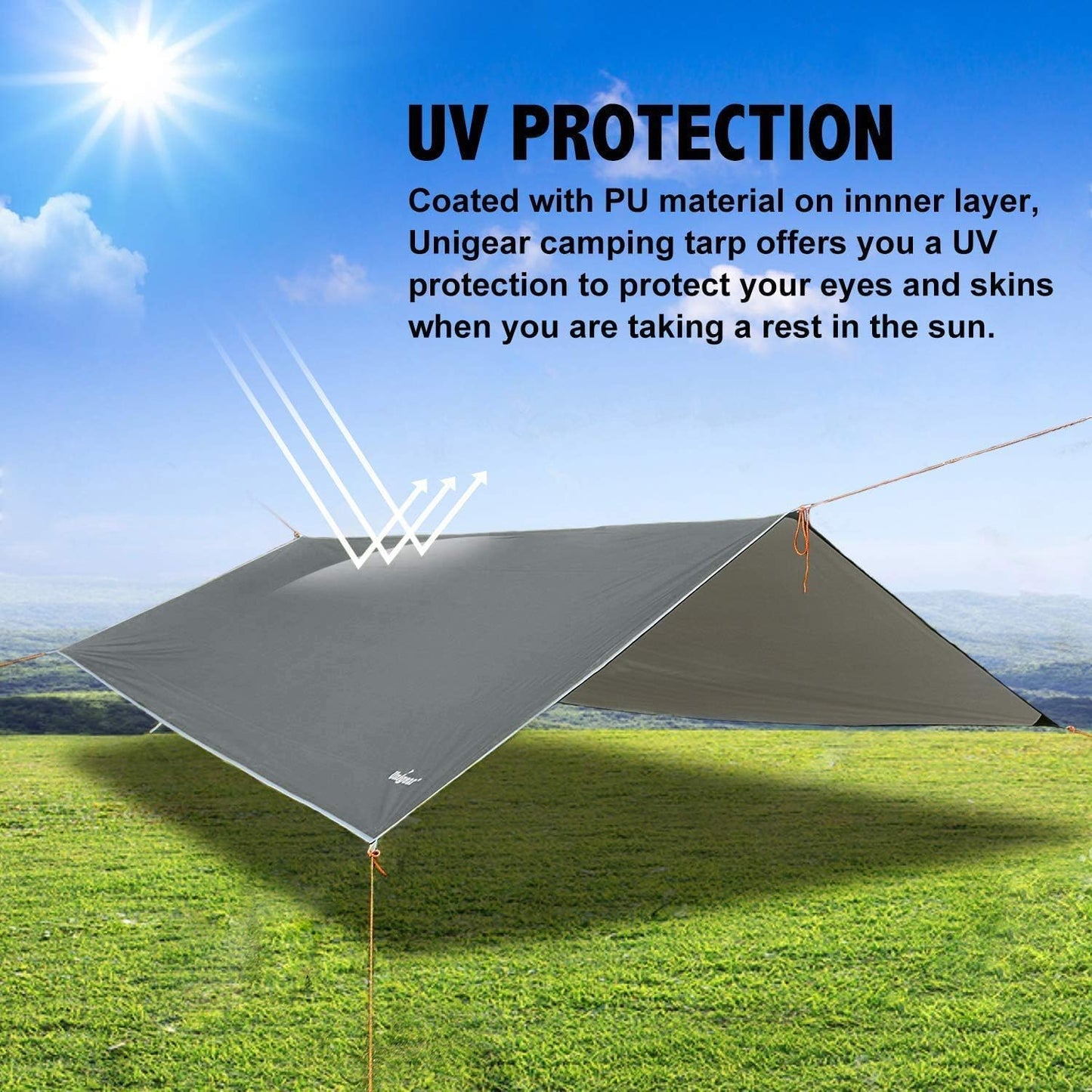 Wasserdichtes Tarp, Grau 4.4x4.4 m