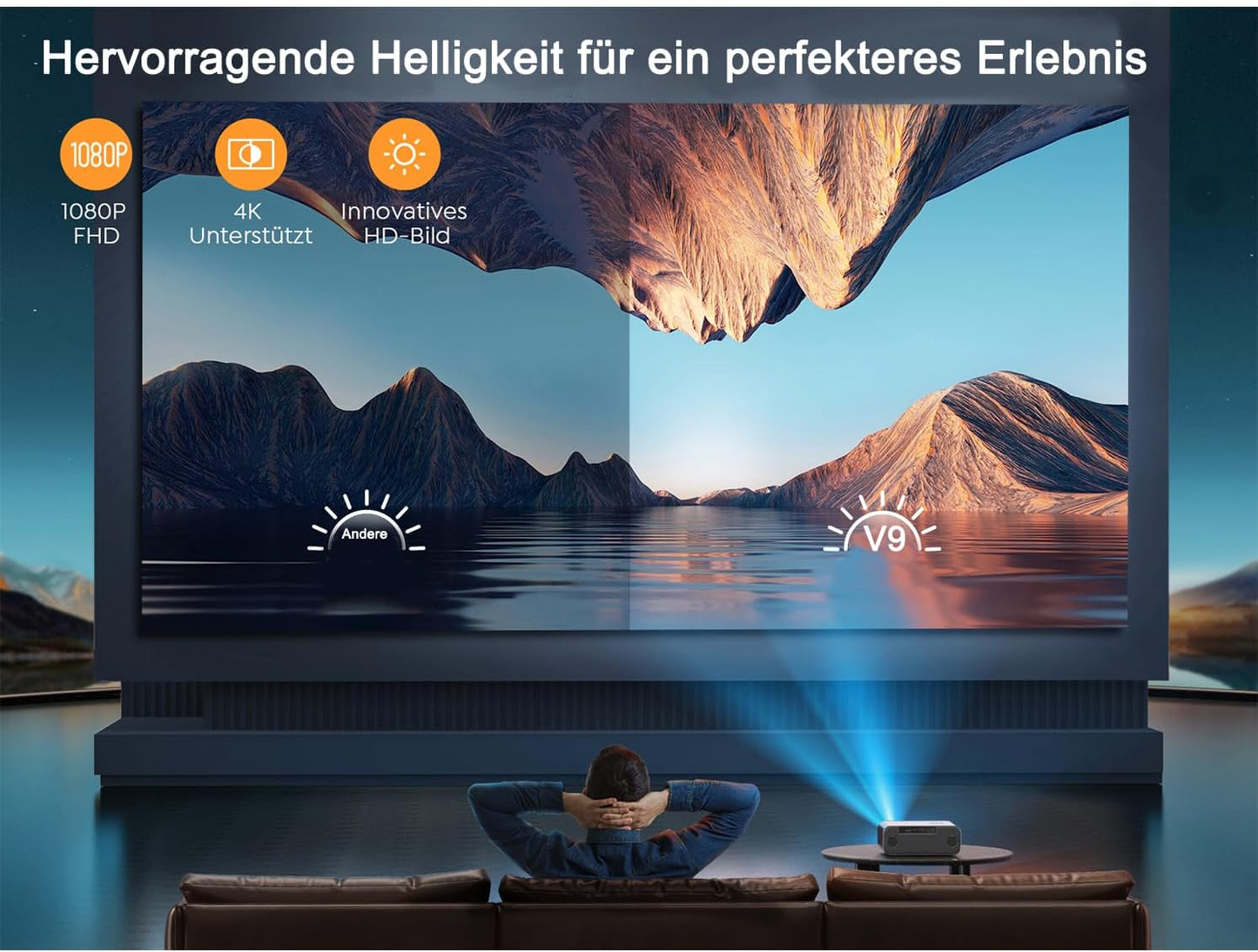 Heimkino Beamer mit Auto-Focus & WiFi 6, Standard