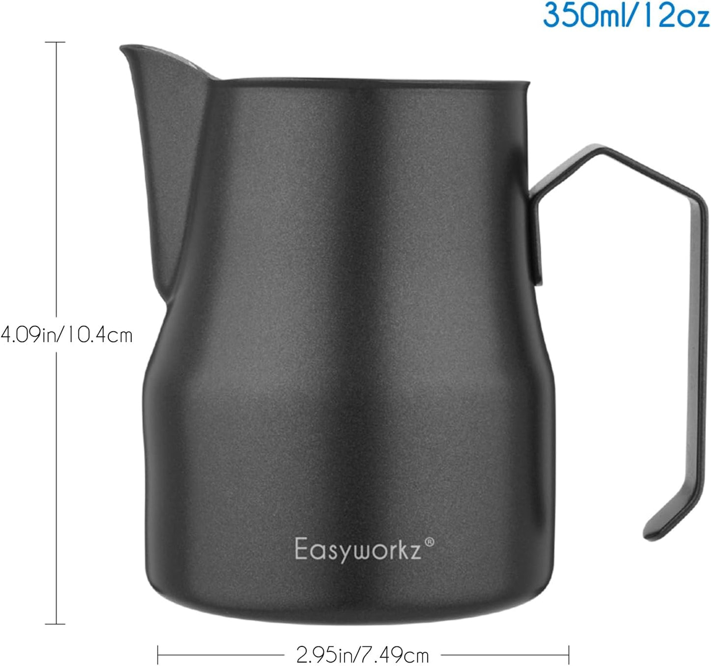 Milchaufschäumkrug aus Edelstahl 350ml, Schwarz 350ml