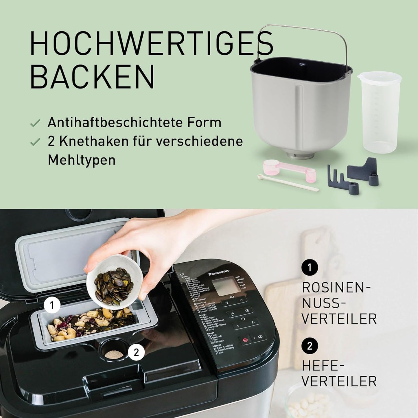 Vollautomatischer Brotbackautomat SD-YR2550, Edelstahl-optik
