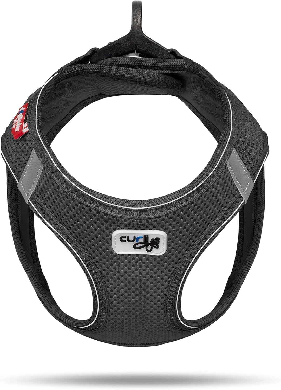 Classic Vest Harness mit D-Ring Buckle inkl. DogFinder ID, mit curli D-Ring Buckle, S, Schwarz