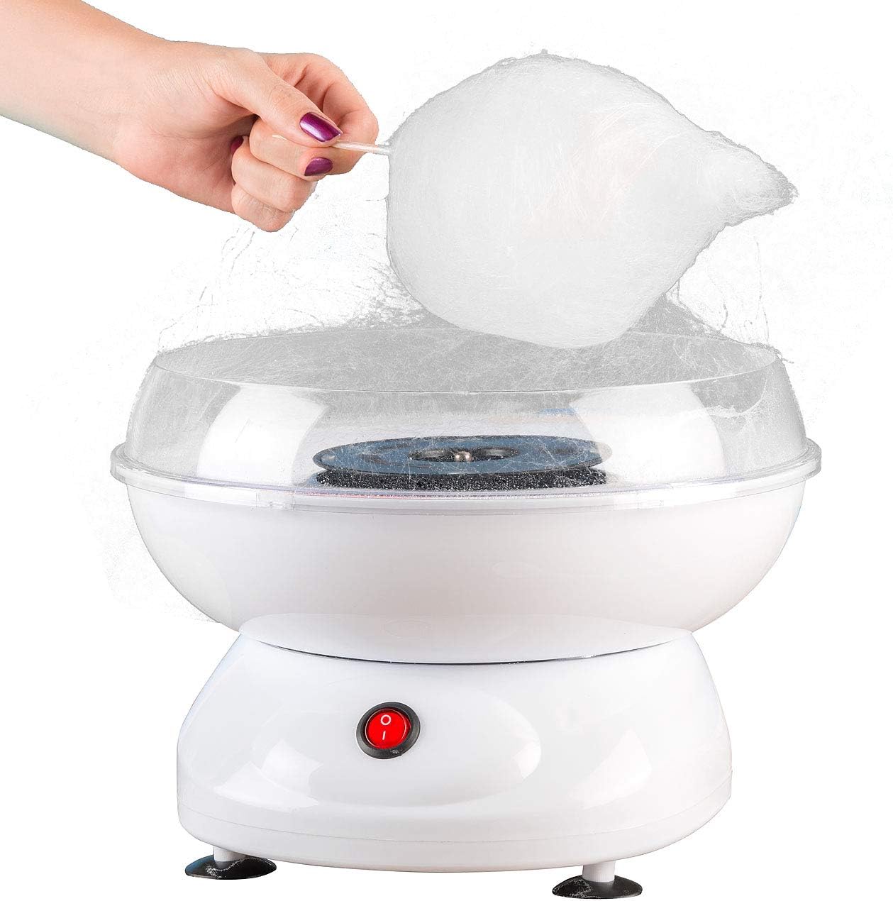 Zuckerwatte-Maschine mit spülmaschinenfesten Aufsätzen