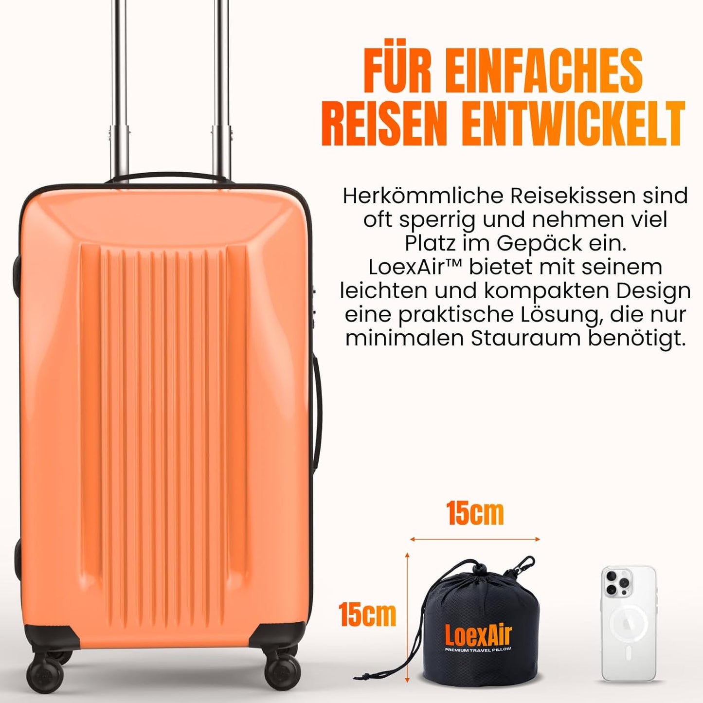 Reisekissen mit Kapuze aus Memory-Schaum, Hellgrau Hooded Pro