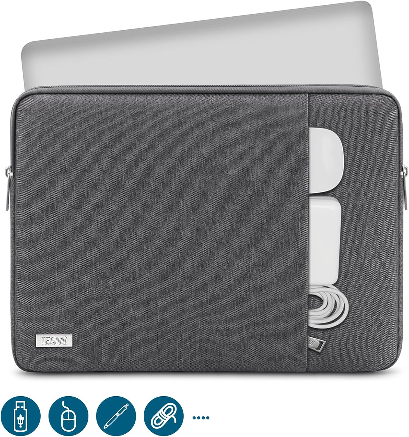 Wasserdichte Laptoptasche, 14 inch Dunkelgrau