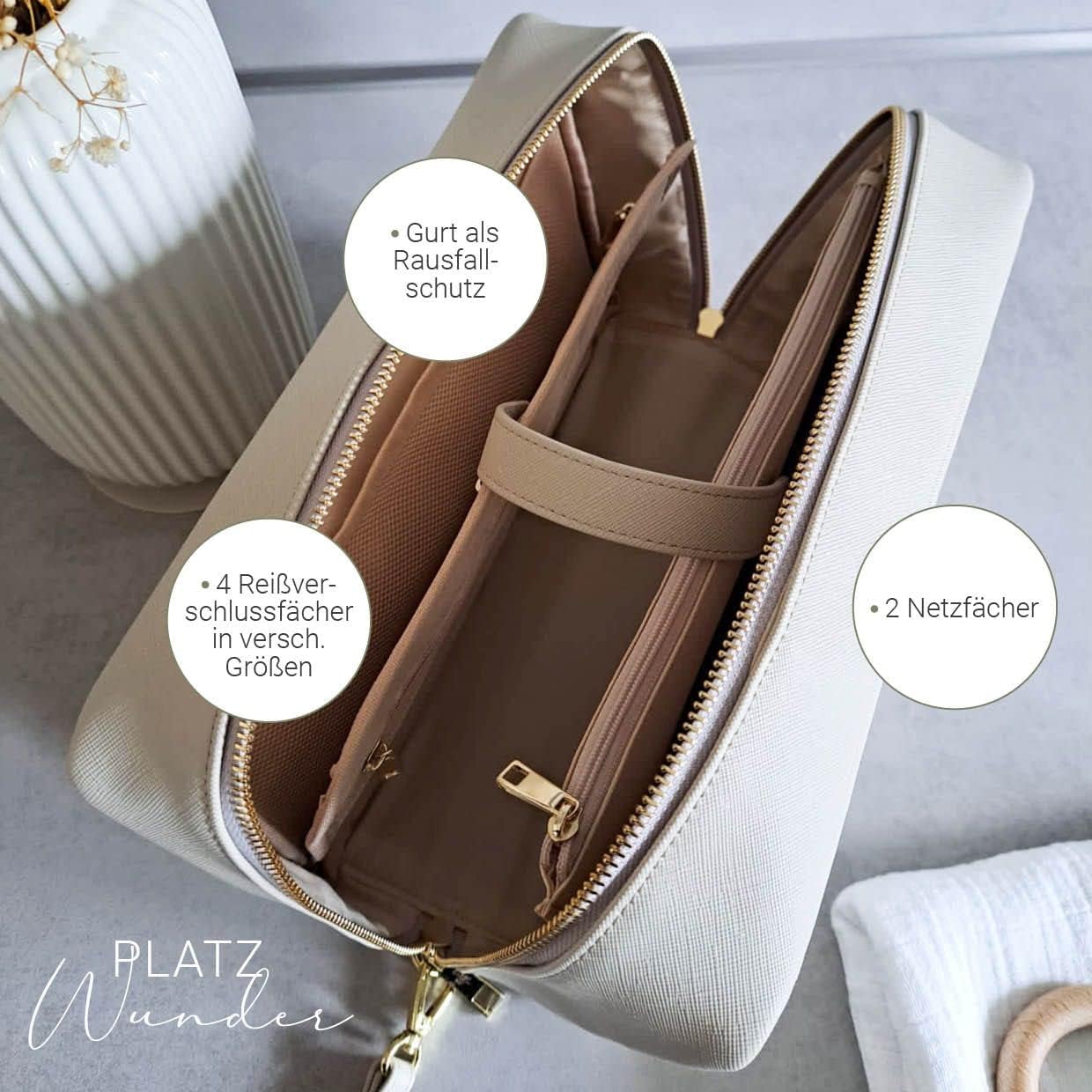 Windelorganizer - Wickelclutch, Nude