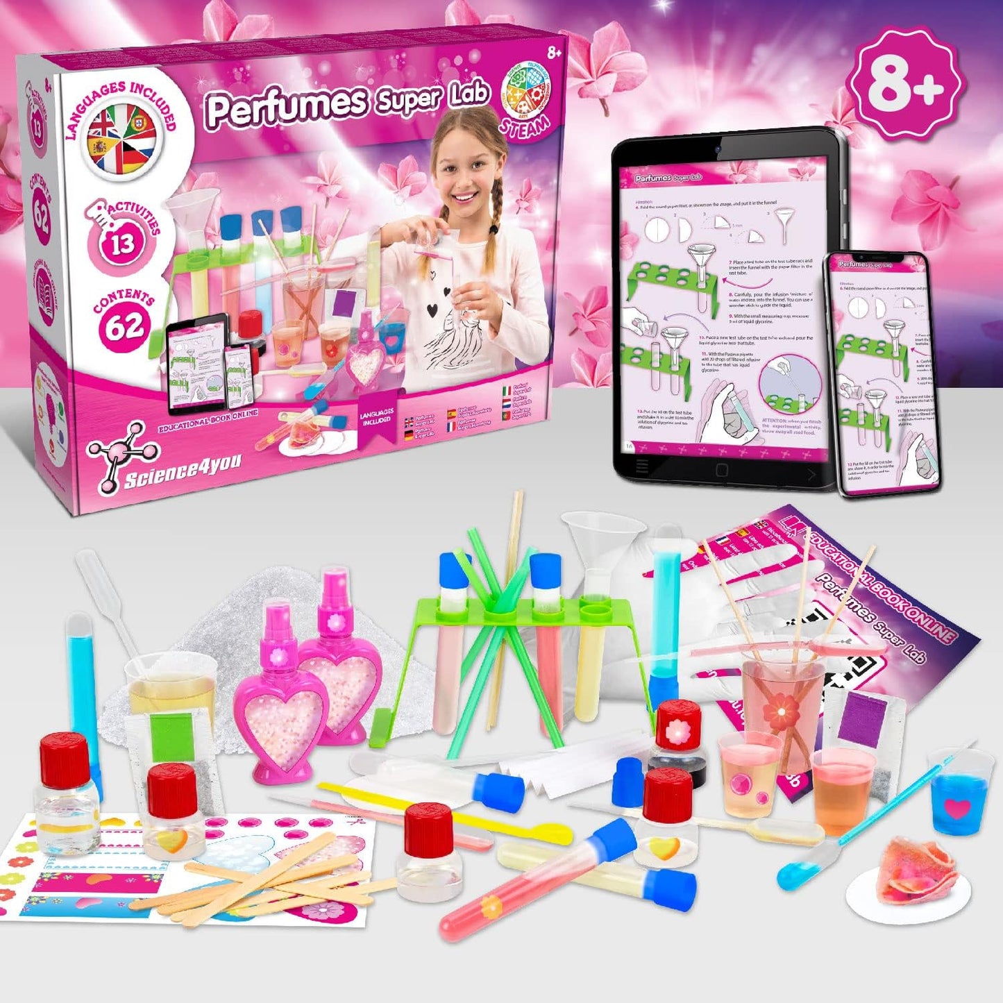 Superparfümlabor, Science4you - Superparfümlabor für Kinder +8 Jahre - Parfüm Selber Machen Set für Kinder: